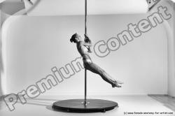 Nude Gymnastic poses Woman White Slim long brown Dancing Dynamic poses Pinup